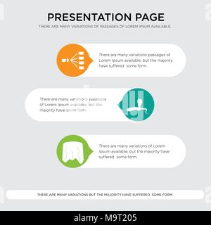 tree stump, cobra, intranet presentation design template in orange, green, yellow colors with horizontal and rounded shapes Stock Vector