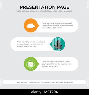 sem, frustration, hedgehog presentation design template in orange, green, yellow colors with horizontal and rounded shapes Stock Vector