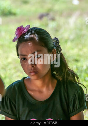 Portrait of a young Burmese woman Stock Photo