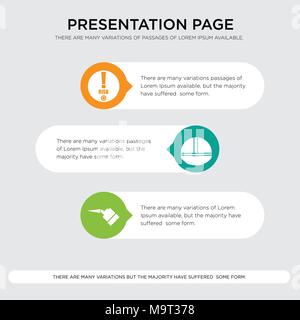 pull, hardhat, risk management presentation design template in orange, green, yellow colors with horizontal and rounded shapes Stock Vector