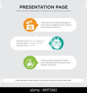 best friends, email, black friday presentation design template in orange, green, yellow colors with horizontal and rounded shapes Stock Vector