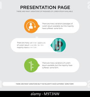 bamboo, double d, electrical contractor presentation design template in orange, green, yellow colors with horizontal and rounded shapes Stock Vector