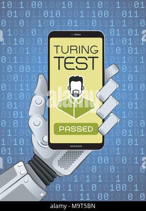 The Turing Test Has Been Successfully Passed By Robot Stock Vector