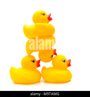 Yellow rubber ducks Stock Photo