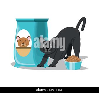 cat wirh can food vector illustration design Stock Vector