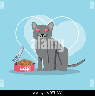 cat wirh can food vector illustration design Stock Vector