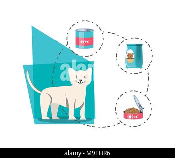 cat wirh can food vector illustration design Stock Vector