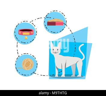 cat wirh can food vector illustration design Stock Vector