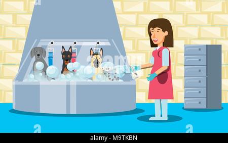 veterinary service set icons vector illustration design Stock Vector