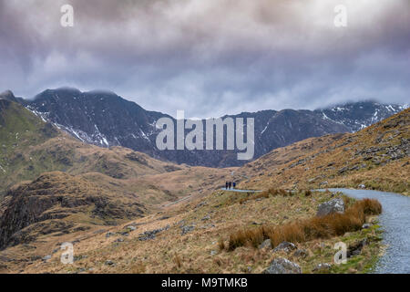 The Miners Path leading to Mount Snowdon, Snowdonia, North Wales, UK Stock Photo