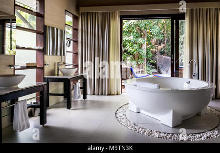 Interior of a stylish modern bathroom Stock Photo