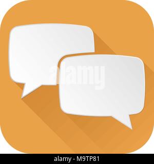 Speech bubbles. Orange icon Stock Vector