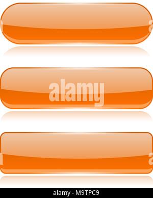 Orange glass buttons Stock Vector