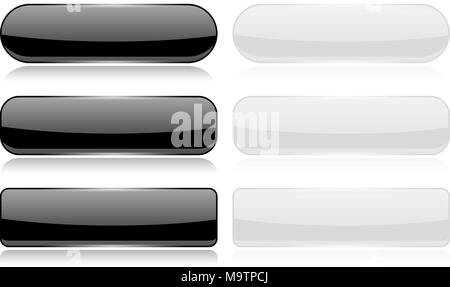 Black and white glass buttons Stock Vector