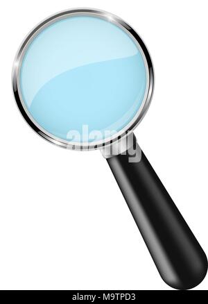 Magnifying glass. Vector 3d illustration Stock Vector