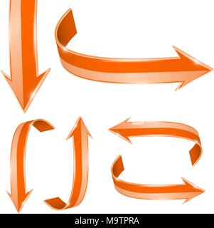 Orange arrows. Vector 3d illustration Stock Vector