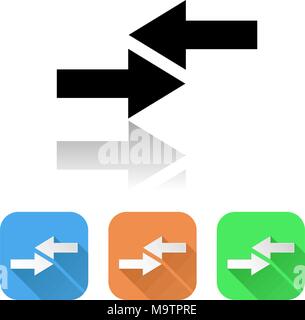 Arrows icon. Colored set of right and left arrow symbols Stock Vector