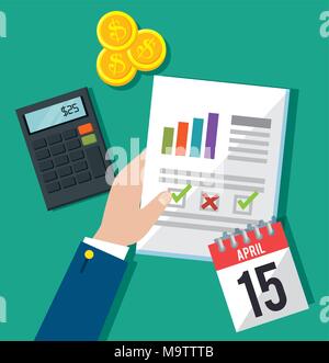 tax day time set icons vector illustration design Stock Vector