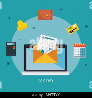 tax day time set icons vector illustration design Stock Vector