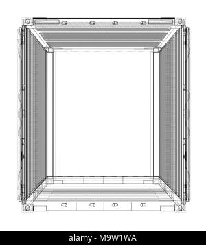 Cargo container. Wire-frame style Stock Photo