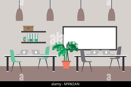 interiores workspace coffee shop restaurant Stock Vector