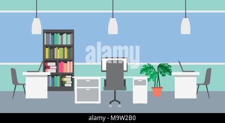 interiores workspace coffee shop restaurant Stock Vector