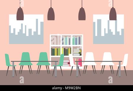 interiores workspace coffee shop restaurant Stock Vector