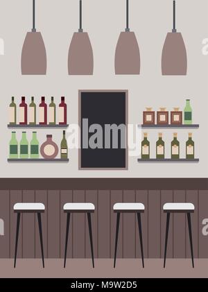 interiores workspace coffee shop restaurant Stock Vector