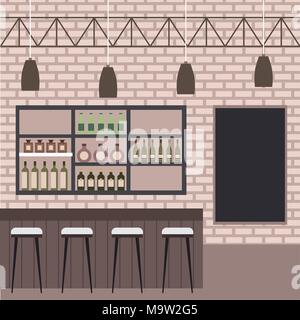 interiores workspace coffee shop restaurant Stock Vector