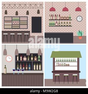 interiores workspace coffee shop restaurant Stock Vector