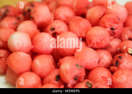 watermelon balls in plate Stock Photo
