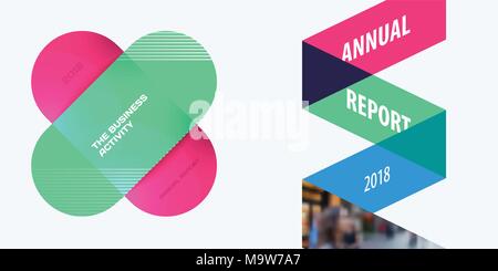 Set of abstract vector design for graphic template. Creative modern business background. Colourful rounded rectangles Stock Vector