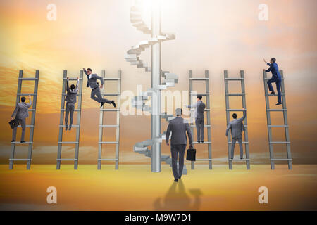 Competition concept with businessman beating competitors Stock Photo