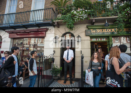 London. The Sherlock Holmes museum, Baker St. United Kingdom. Stock Photo