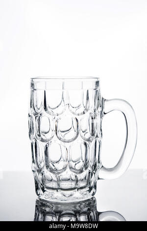 Empty beer glass jar on white background Stock Photo