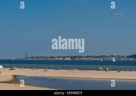 Bathing fun on the Baltic Sea Nudist beach Prerow on the Darss Stock