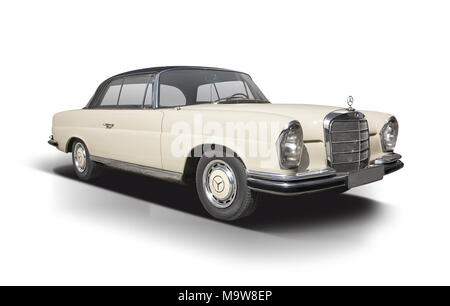 Classic German premium car side view isolated on white Stock Photo