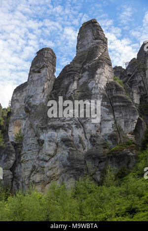 The Prachov Rocks (Czech: Prachovské skály) are a rock formation in the Czech Republic Stock Photo