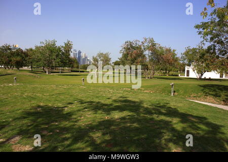 AL BIDDA PARK, DOHA, QATAR - March 28, 2018: A view across the newly opened park in the centre of Qatar's capital. Stock Photo