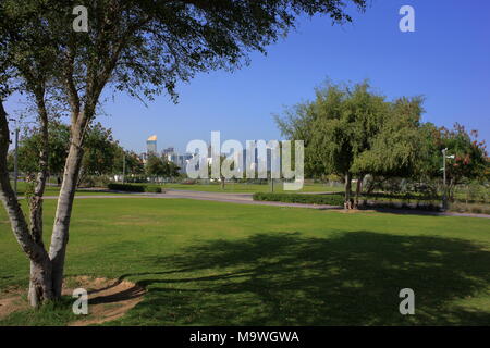 AL BIDDA PARK, DOHA, QATAR - March 28, 2018: A view across the newly opened park in the centre of Qatar's capital. Stock Photo