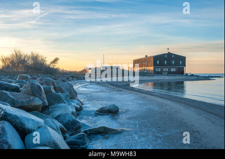 Nature reserve Graswarder in wintry landscape, Heiligenhafen, Baltic Sea, Schleswig-Holstein, Germany, Europe Stock Photo