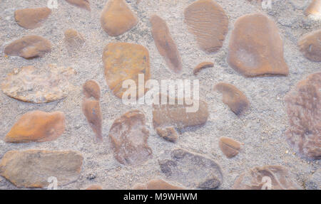 floor formed by small river stonesCity of Segovia, famous for its Roman aqueduct, in Spain Stock Photo