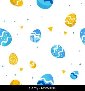 Vector illustrations of Easter decorative eggs pattern seamless. Stock Vector