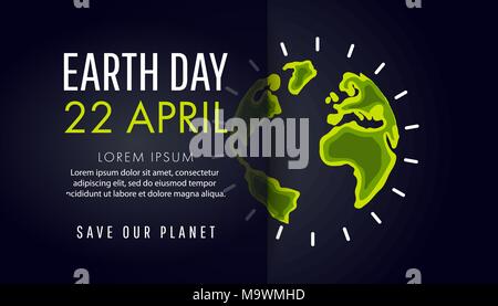 Earth Day. Eco friendly ecology concept. Flat Vector illustration. Stock Vector