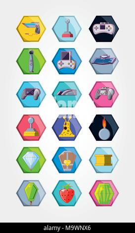 video game set icons vector illustration design Stock Vector