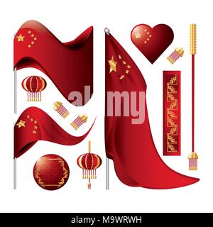 chinese culture set icons vector illustration design Stock Vector