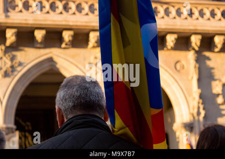 Demonstration for the freedom of Catalan politicians arrested 03/28/2018 Stock Photo