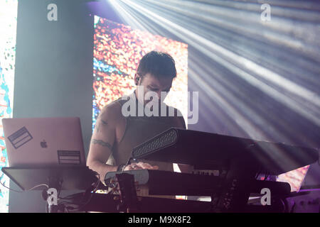 Belfast, Northern Ireland, UK. 28th March 2018. Gary Numan played Belfast Limelight Club as part of his UK Tour Photo: Sean Harkin/Alamy Live News Stock Photo