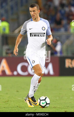 ROME, ITALY - AUGUST 26,2017: Ivan Perisic during fotball match serie A League 2017/2018 between AS Roma vs Inter at the Olimpic Stadium on August 20, 2017 in Rome. Stock Photo