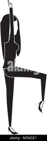 avatar businesswoman practicing yoga over white background, vector illustration Stock Vector